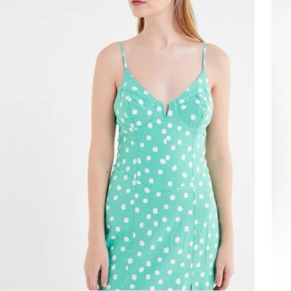 Urban Outfitters | NWT Green Polka Dot Corset Dress
